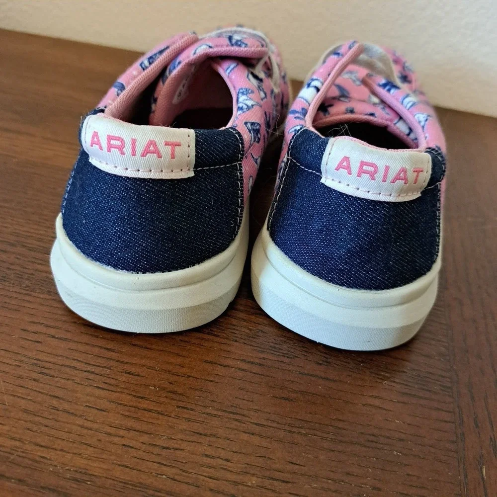 Ariat Hilo Kids Pink Western Cactus Print Slip On Loafers Shoes 10061122 Size 3M
